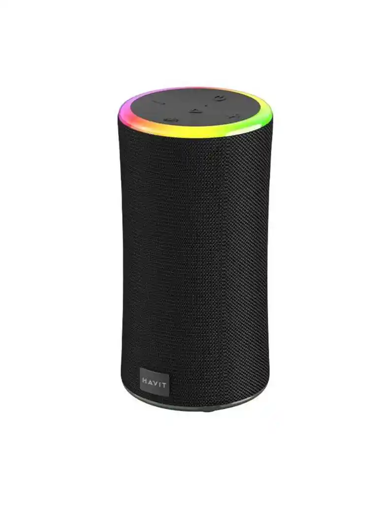 Parlante Bluetooth Havit Sk833bt 20w Negro, Impermeable Ipx6 Con Luces Rgb Y Tws.