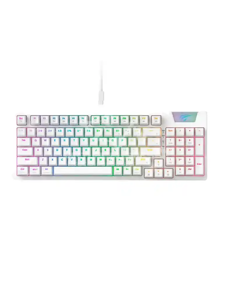 Teclado Gamer Mecánico Havit Kb885l Rgb Color Blanco Switch Red Lineal