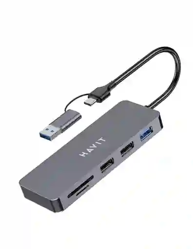 Hub Usb Multipuerto Havit 3 Usb-a, Sd Y Micro Sd