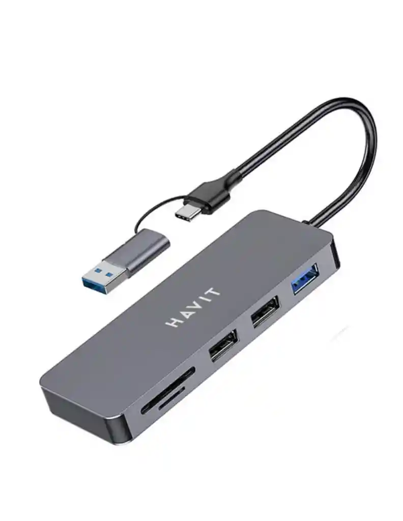 Hub Usb Multipuerto Havit 3 Usb-a, Sd Y Micro Sd