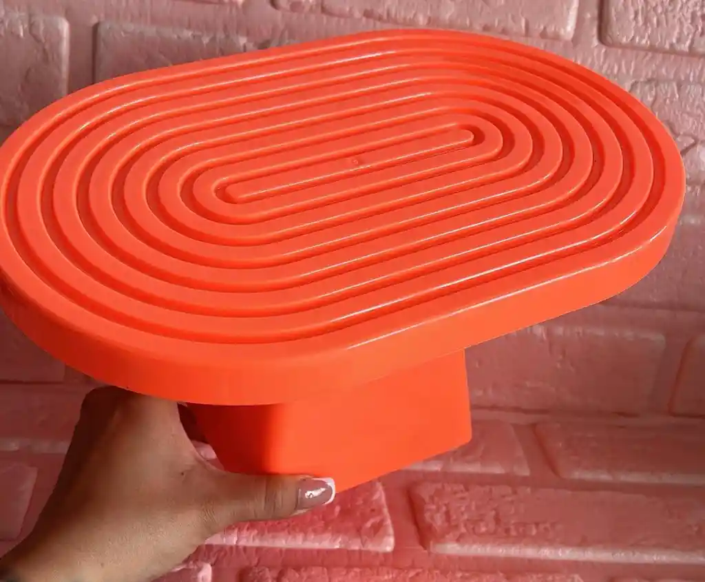 Soporte O Base Para Tortas Ovalada Naranja Neon