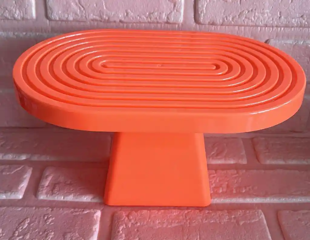 Soporte O Base Para Tortas Ovalada Naranja Neon