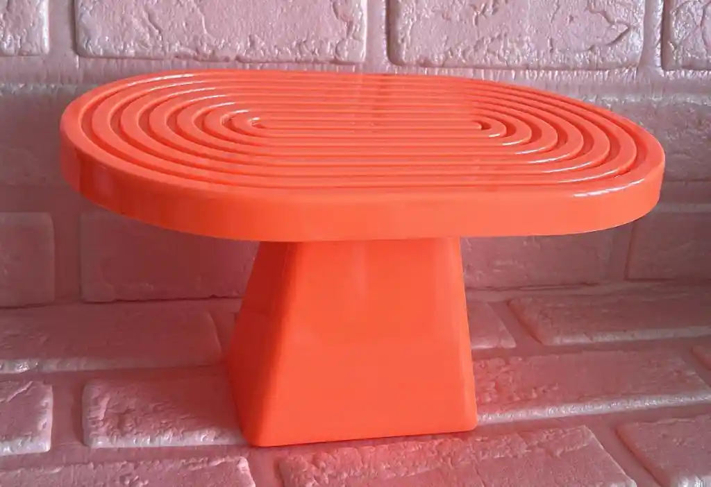 Soporte O Base Para Tortas Ovalada Naranja Neon