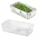 Contenedor Alimentos Nevera Organizador Con Cierre Hermético Y Filtro Escurridor 2.0 Litros