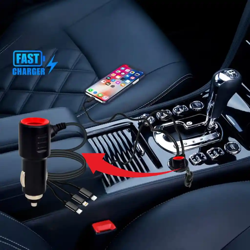 Cargador Auto Carga Rápida Cable P/ Iphone Samsung Usb C 15w