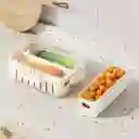 Contenedor Alimentos Nevera Organizador Con Compartimiento Doble Cierre Hermético Y Filtro Escurridor