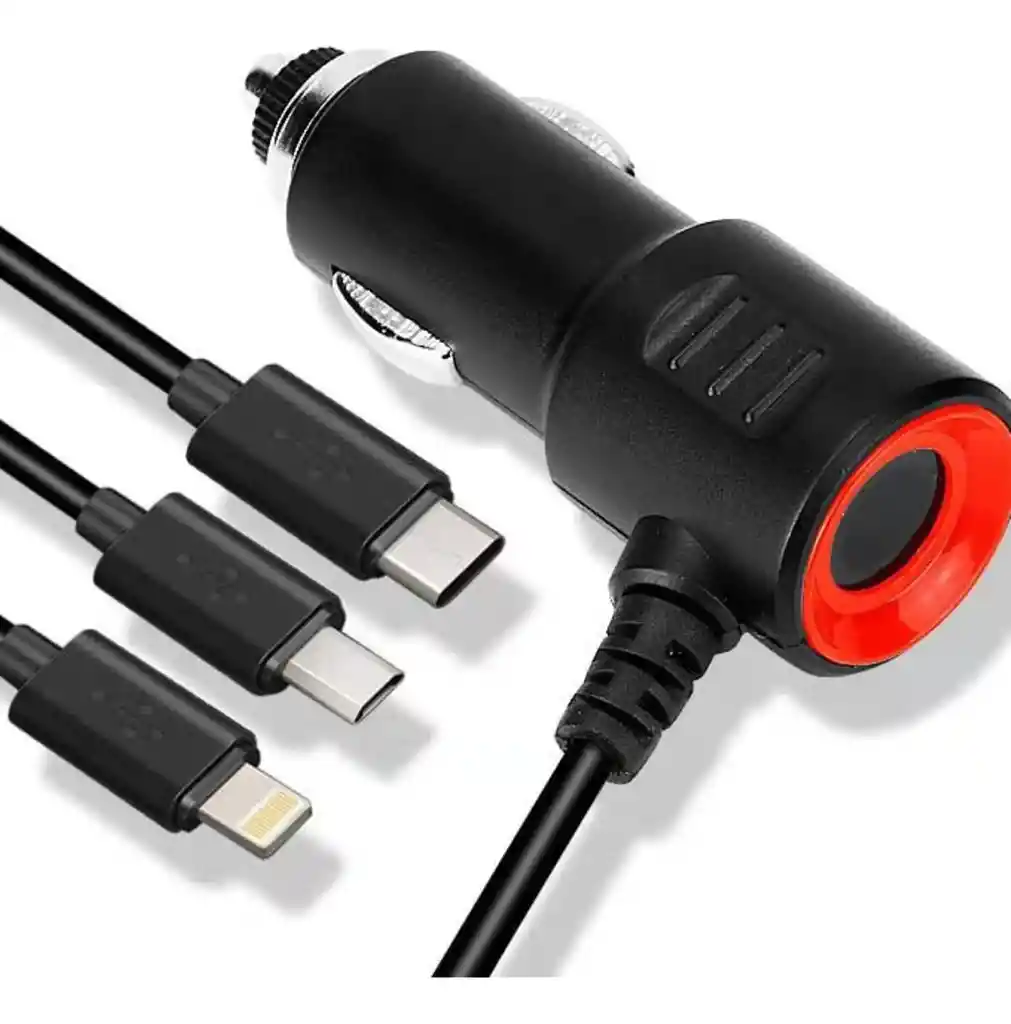 Cargador Auto Carga Rápida Cable P/ Iphone Samsung Usb C 15w