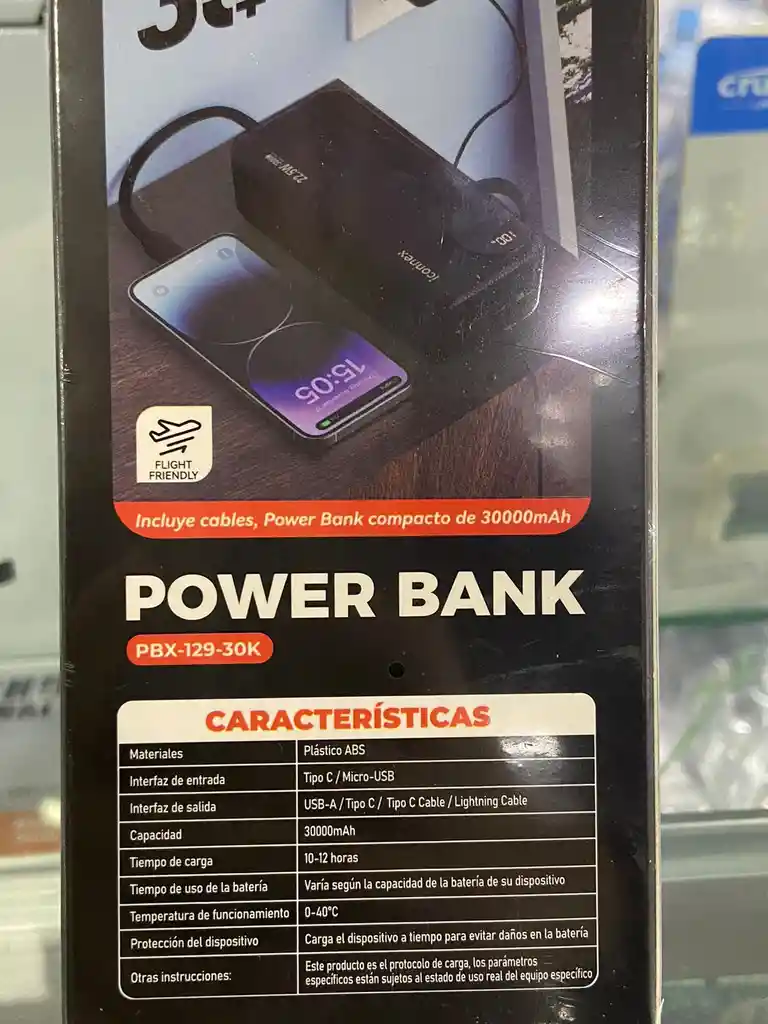 Potente Power Bank Rapido 30000mah, Ideal Para Viajes Y Oficina, Con Puertos Usb-a Y Usb-c, Display Led E Incluye Cables De Carga Rápida