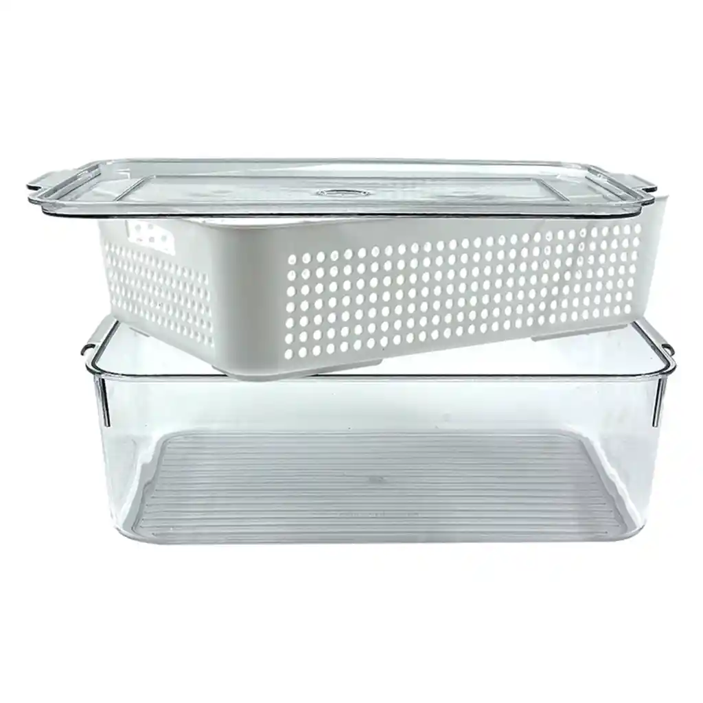 Contenedor Alimentos Nevera Organizador Hermético Y Filtro Escurridor 4.2 Lts