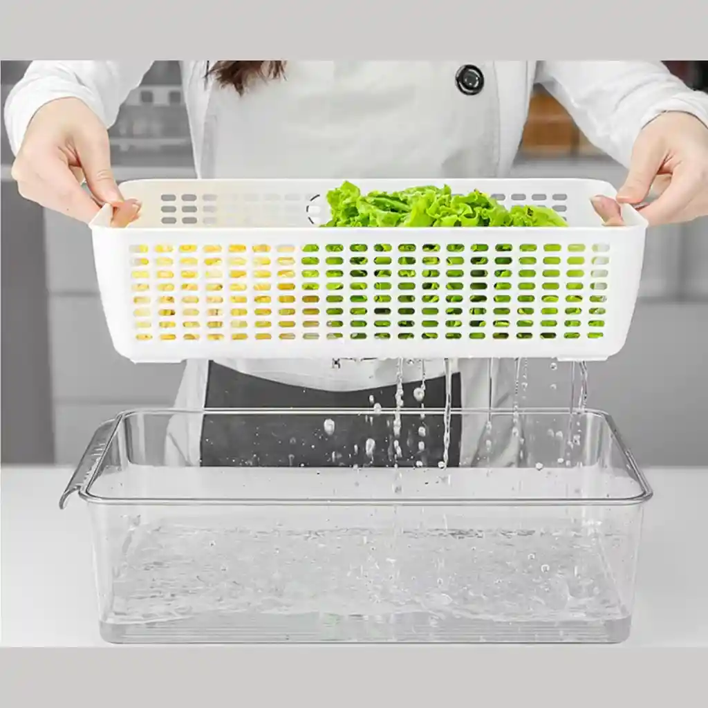 Contenedor Alimentos Nevera Organizador Hermético Y Filtro Escurridor 4.2 Lts