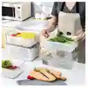 Contenedor Alimentos Nevera Organizador Hermético Y Filtro Escurridor 4.2 Lts