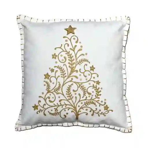 Cojin Expressions Arbol Navidad 45x45cm Blanco Algodon