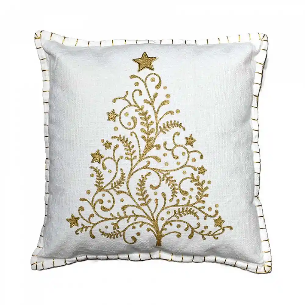 Cojin Expressions Arbol Navidad 45x45cm Blanco Algodon
