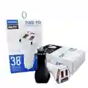Cargador De Auto Carro 3 Puertos Usb Carga Rapida 38w