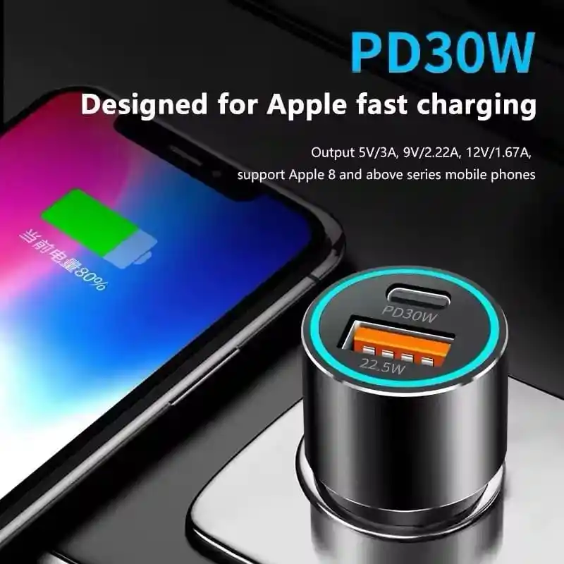 Cargador De Auto Para Carro Usb Tipo C