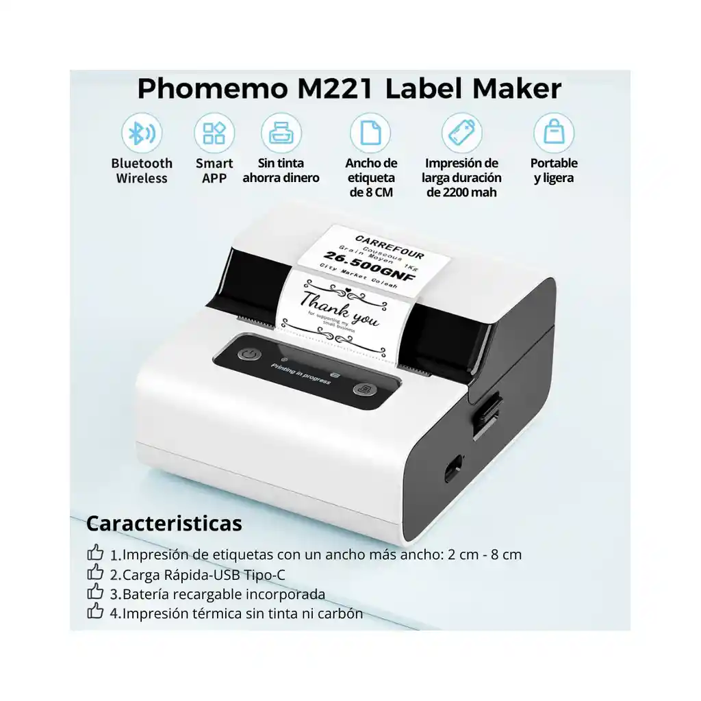Mini Impresora Termica Sticker M221