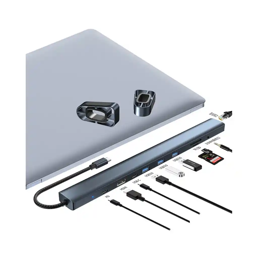 Hub 10 En 1 Tipo C - Base Portatíl