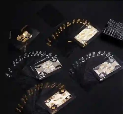 Cartas Baraja De Poker Cartas Negras De Lujo Ultra Fino Generica