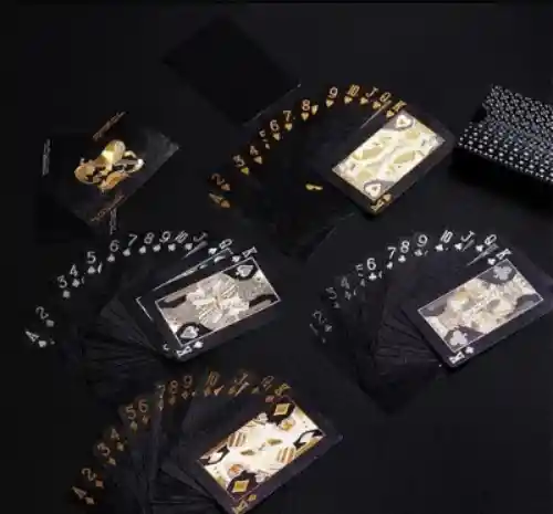 Cartas Baraja De Poker Cartas Negras De Lujo Ultra Fino Generica