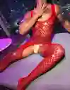 Lencería Body De Malla Color Rojo Erótica Para Hombre Lencería Sexy Gay fetish lgbtiq+ Lenceria