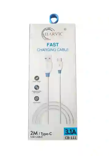 Cable Harvic Tipo-c A Usb 2m Carga Rápida 3.1a – Modelo Cb-111