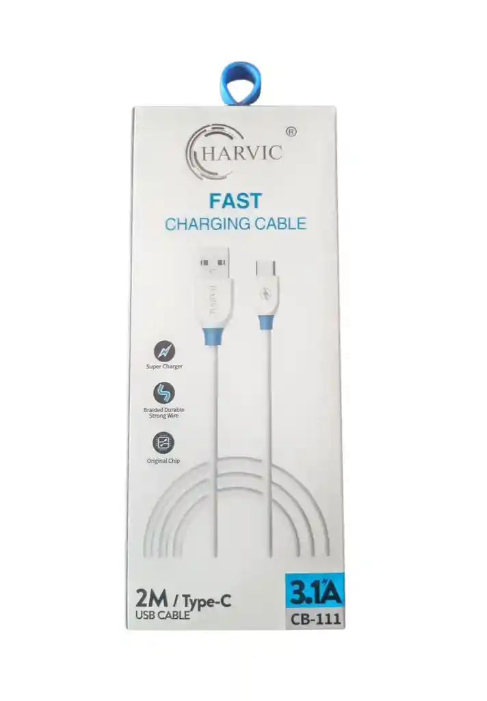 Cable Harvic Tipo-c A Usb 2m Carga Rápida 3.1a – Modelo Cb-111
