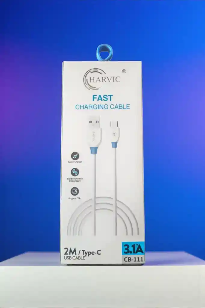 Cable Harvic Tipo-c A Usb 2m Carga Rápida 3.1a – Modelo Cb-111