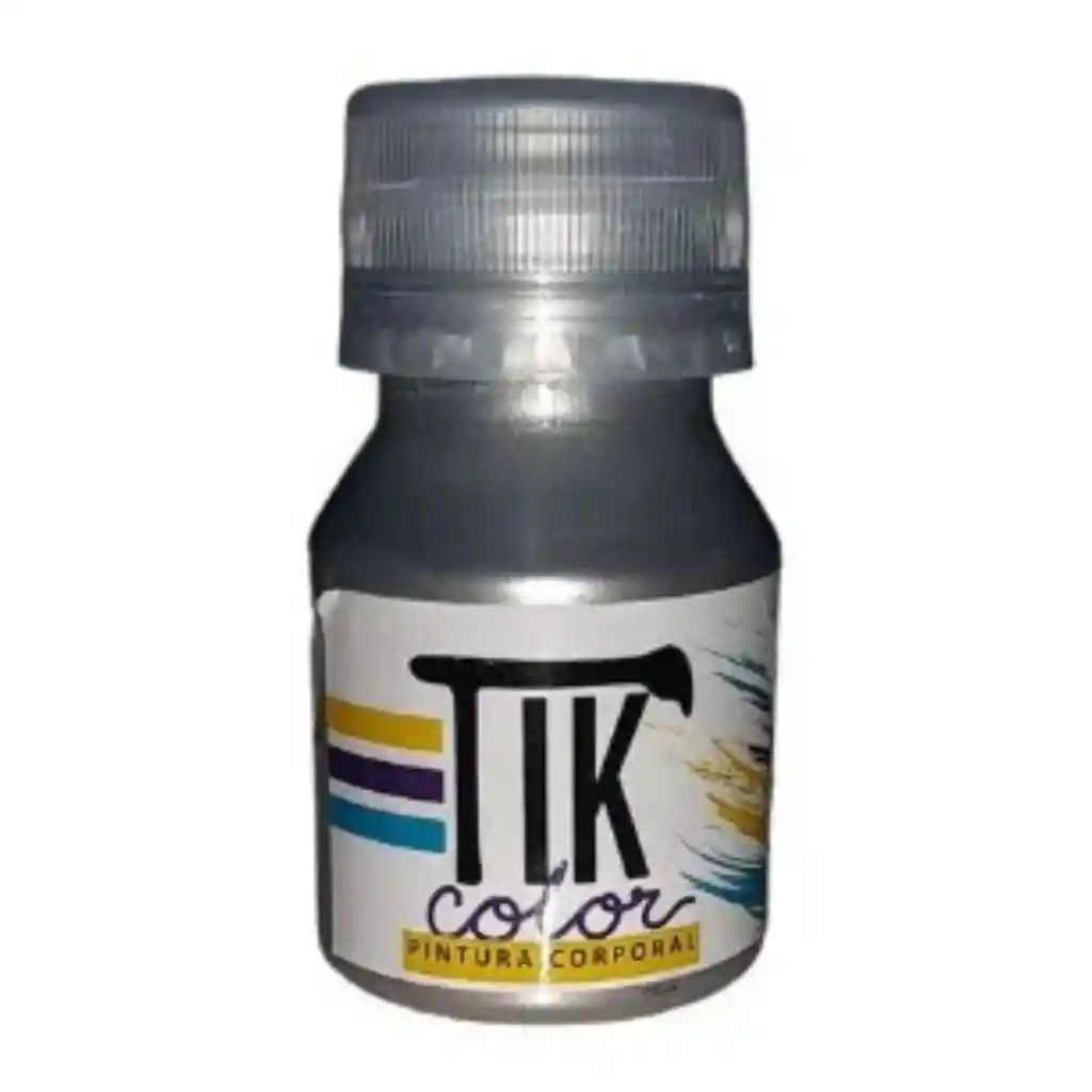 Tik Color Pintura Corporal Tono Plata 30ml