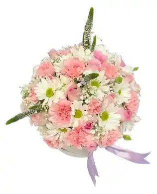 Caja Blanca Con Flores En Tonos Pastel