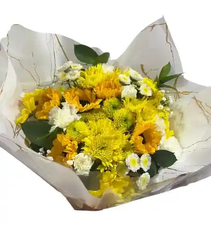 Ramo De Flores Amarillas Y Blancas