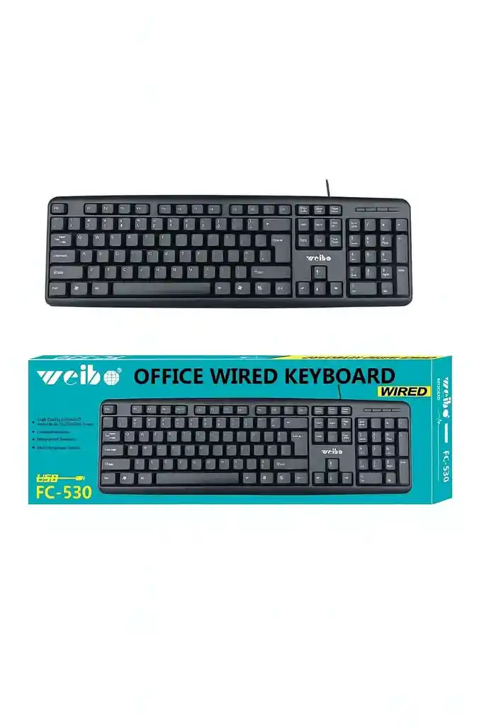 Teclado Alámbrico Weibo Fc-530 Usb | Office Wired Keyboard