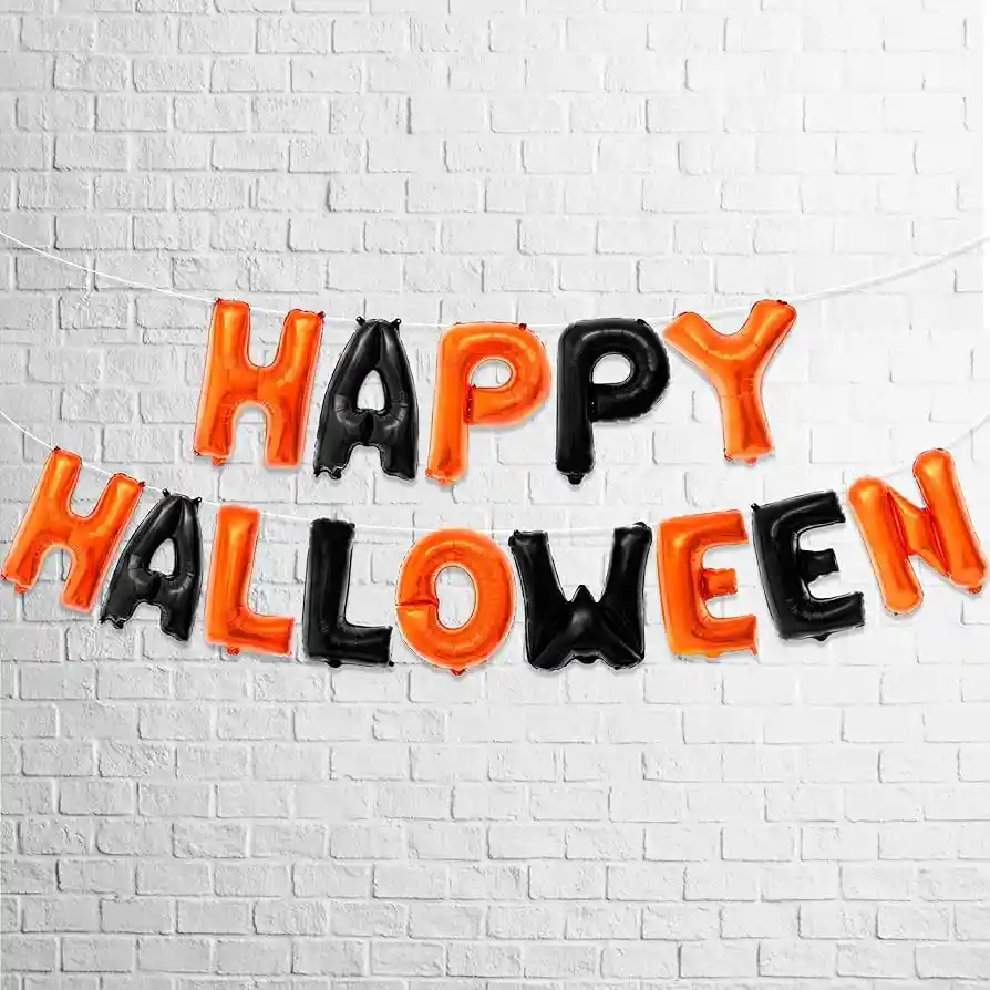 Letras Metalizadas Happy Halloween Sin Inflar
