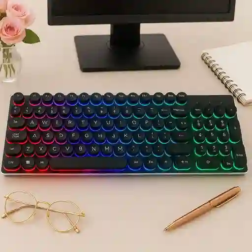 Teclado Mecánico Retroiluminado Jiageng Jg-665 / Rgb Gamer & Oficina