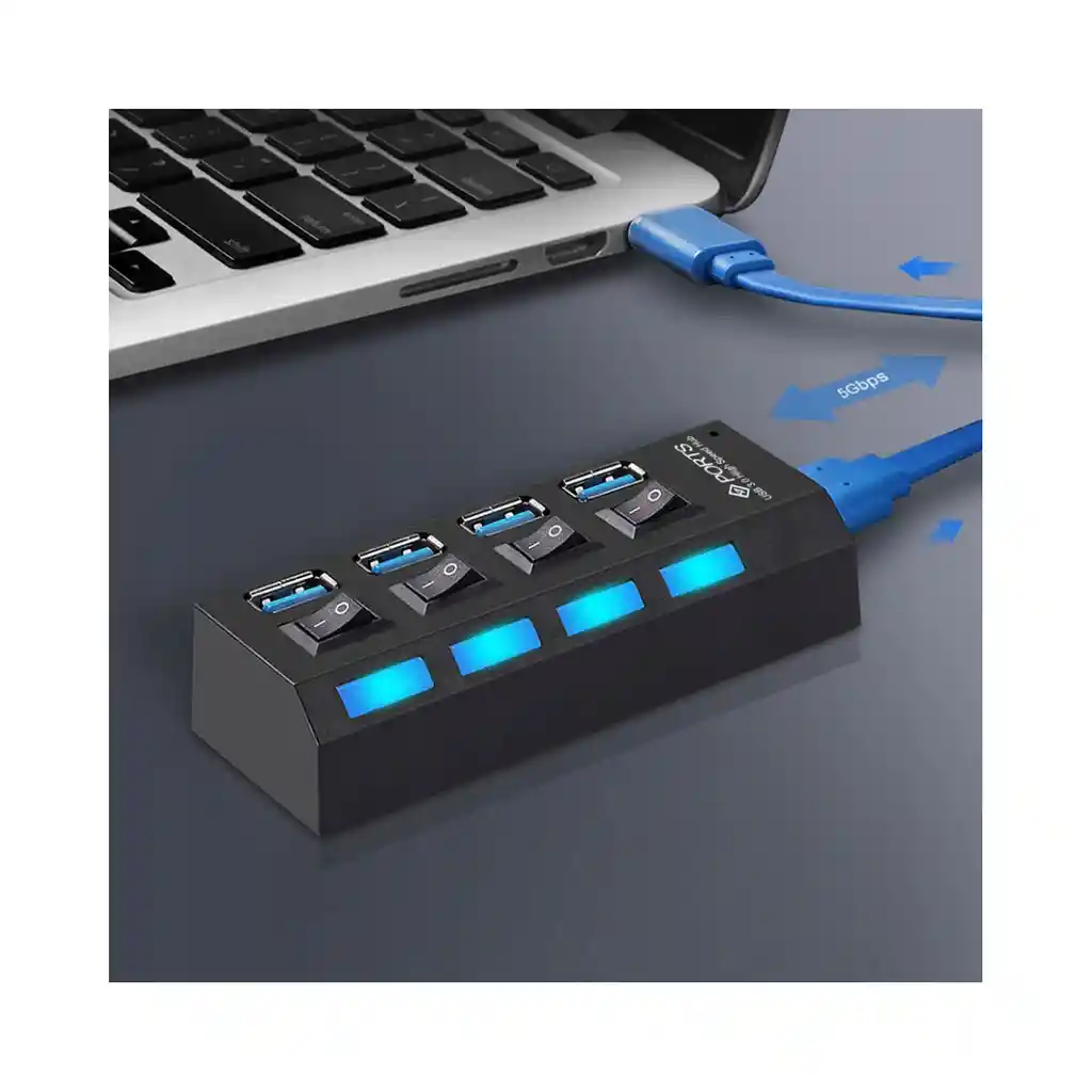 Hub Switch 4 Puertos 3.0 Cable 3.0