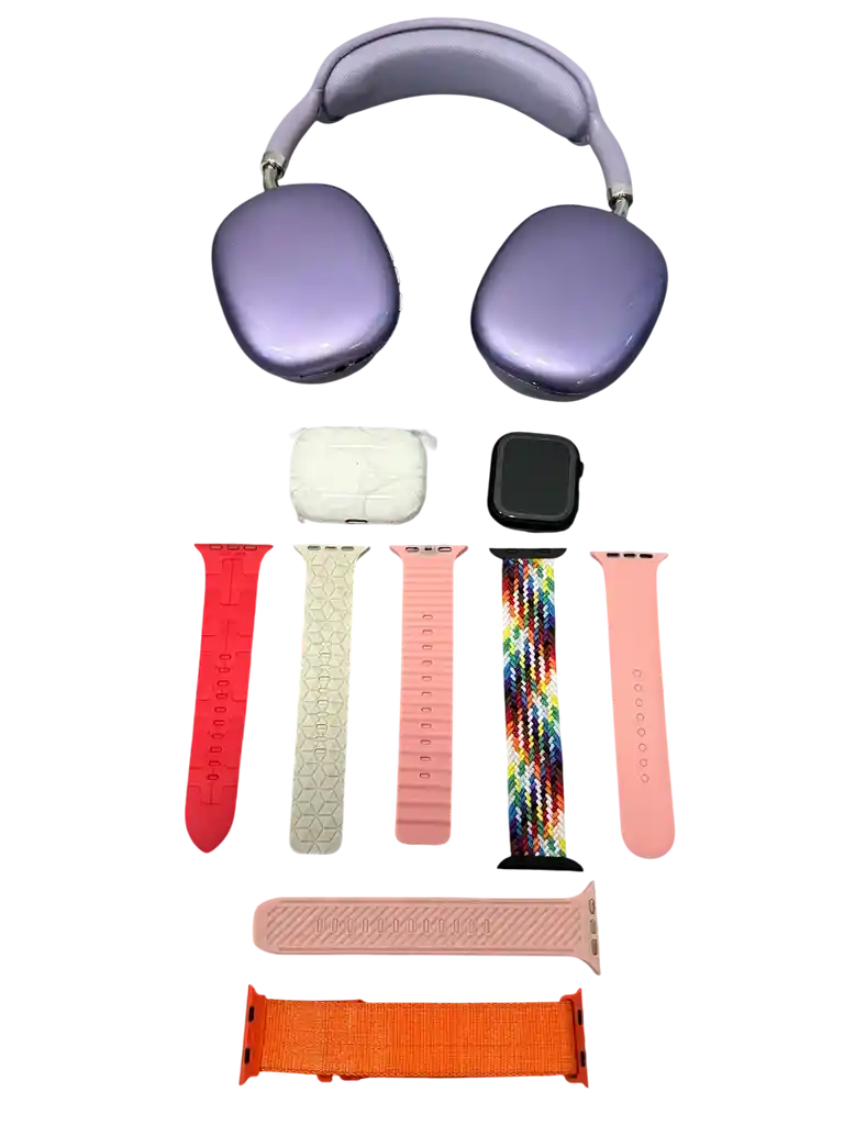 Combo 4 En 1 - Reloj Smartwatch - 1 Audifonos Balaca - 1 Audifonos Serie 2 Y 7 Pulsos Diferentes