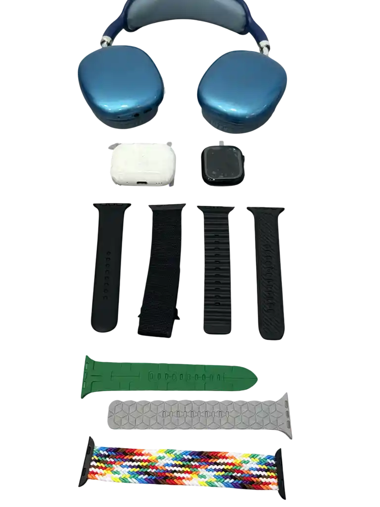 Combo Reloj Smartwatch Audifonos Balaca Y Normales Mas 7 Pulsos Intercambiables
