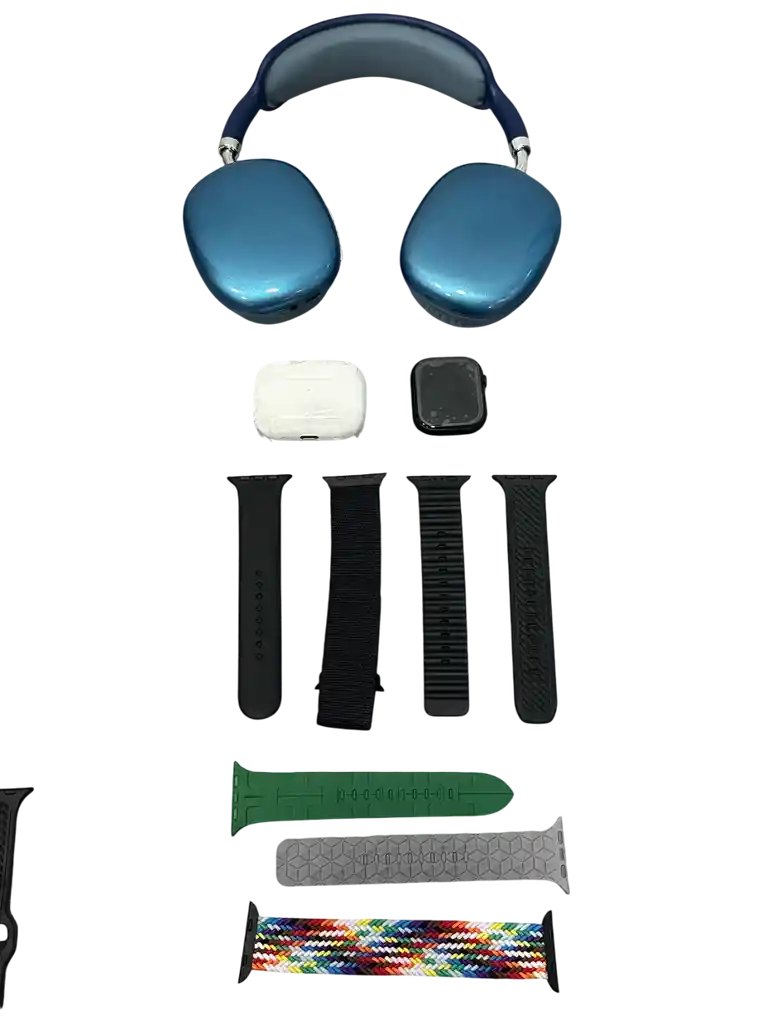 Combo Reloj Smartwatch Audifonos Balaca Y Normales Mas 7 Pulsos Intercambiables