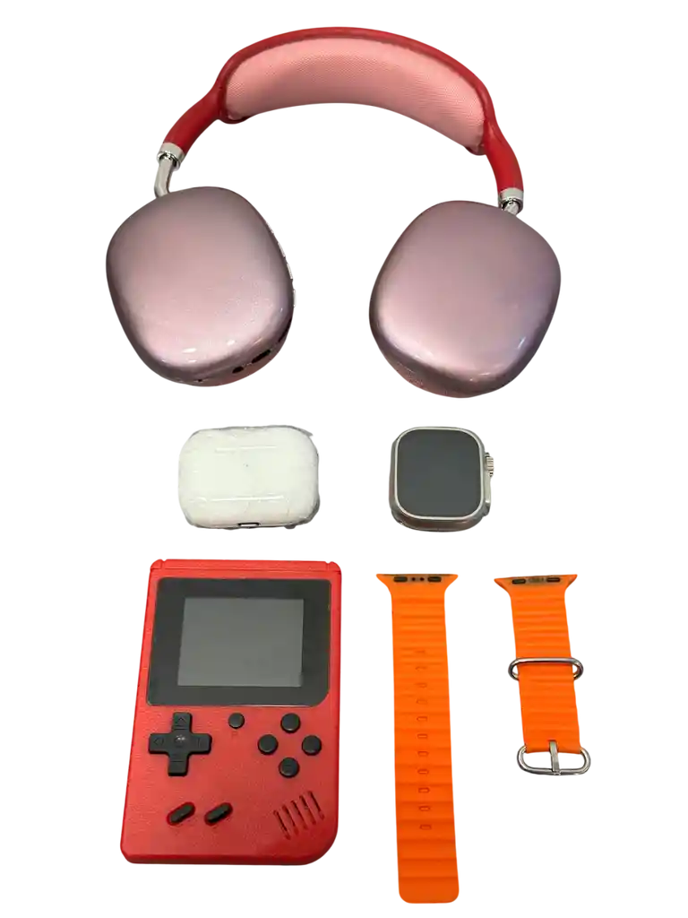 Combo De Smartwatch Audifonos Y Mini Consola De Juegos