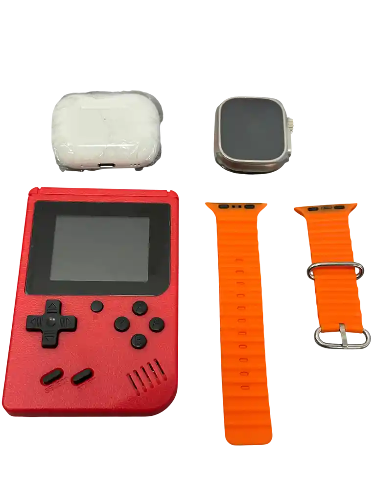 Combo De Smartwatch Audifonos Y Mini Consola De Juegos