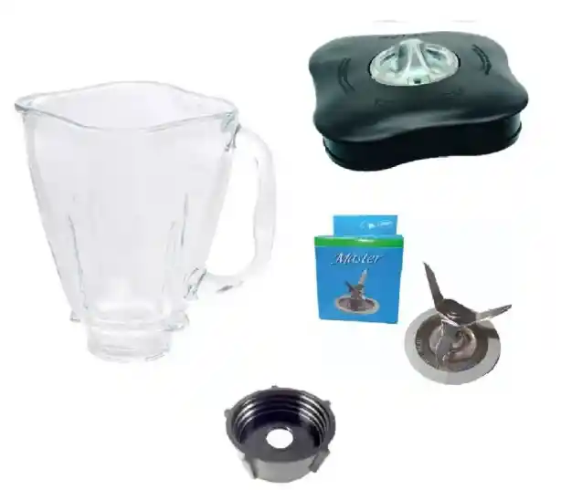 Vaso Oster Cube Cristal + Aspa + Tapa + Portavaso