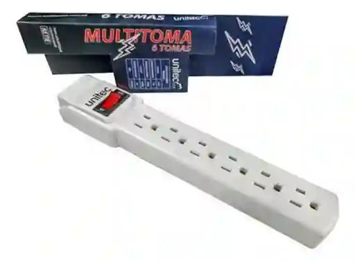 Multitoma Electrica De 6 Tomas Unitec 1 Metro 15a 1650w Blanco