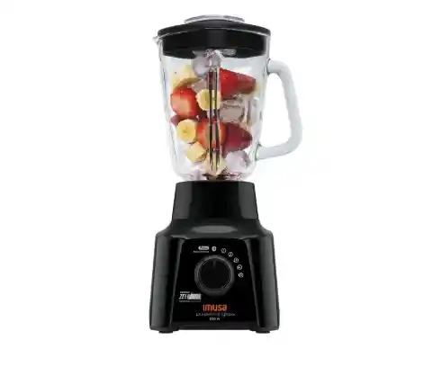 Licuadora Imusa Powermix Glass 5 Velocidades + Función De Pulso 550 Watts Negra