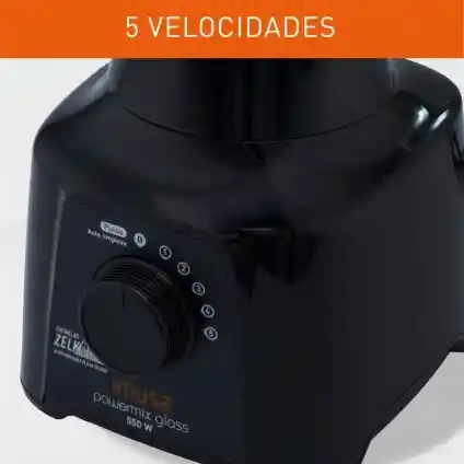 Licuadora Imusa Powermix Glass 5 Velocidades + Función De Pulso 550 Watts Negra