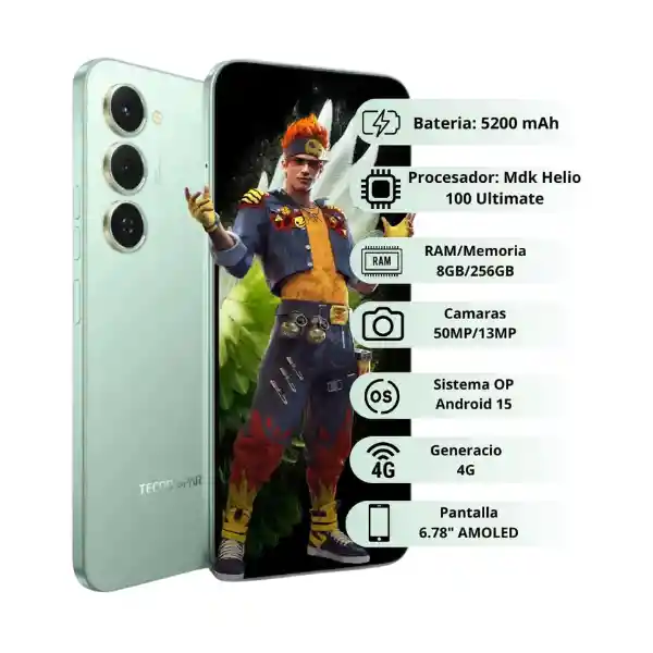 Tecno Spark 40 Pro Km6 Green