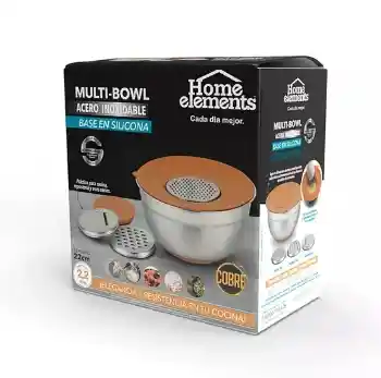 Multibowl Home Elements 22 Cm Acero Inoxidable