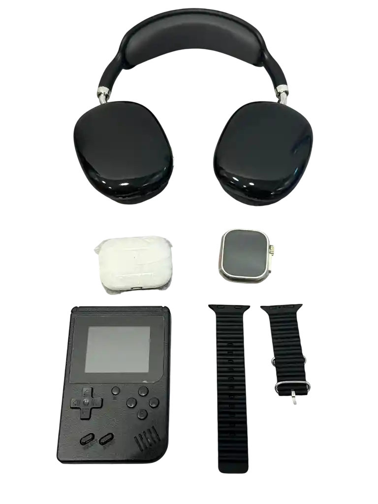 Combo De Reloj Smartwatch Mas Audifonos Y Cp De Juegos