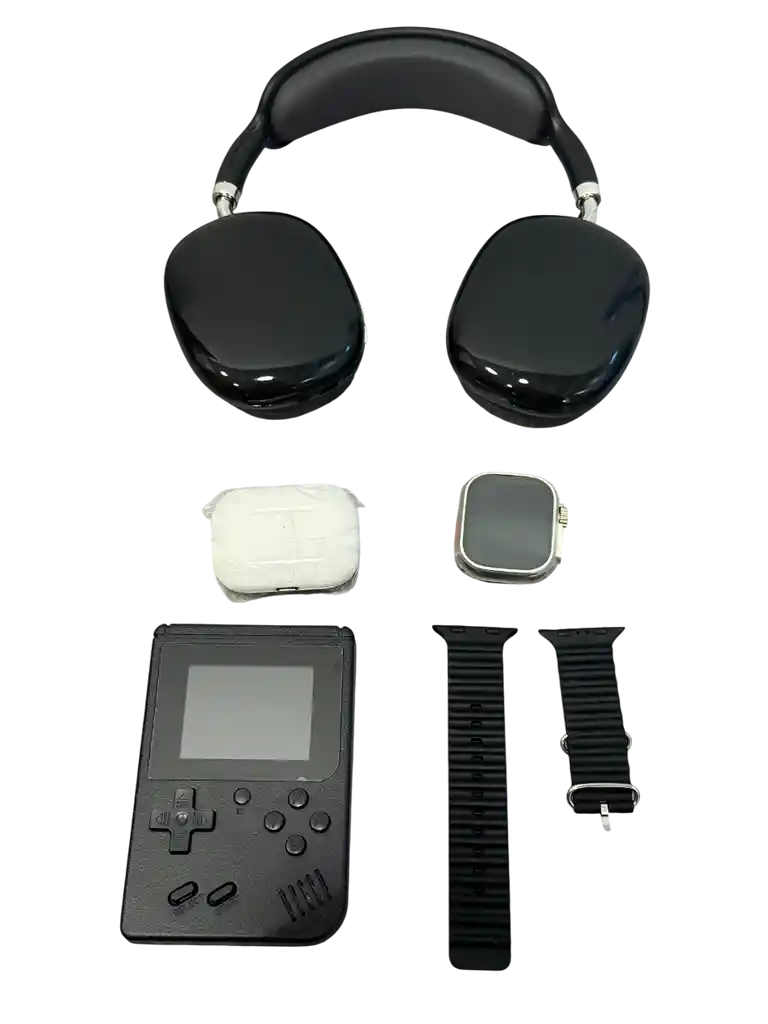 Combo De Reloj Smartwatch Mas Audifonos Y Cp De Juegos