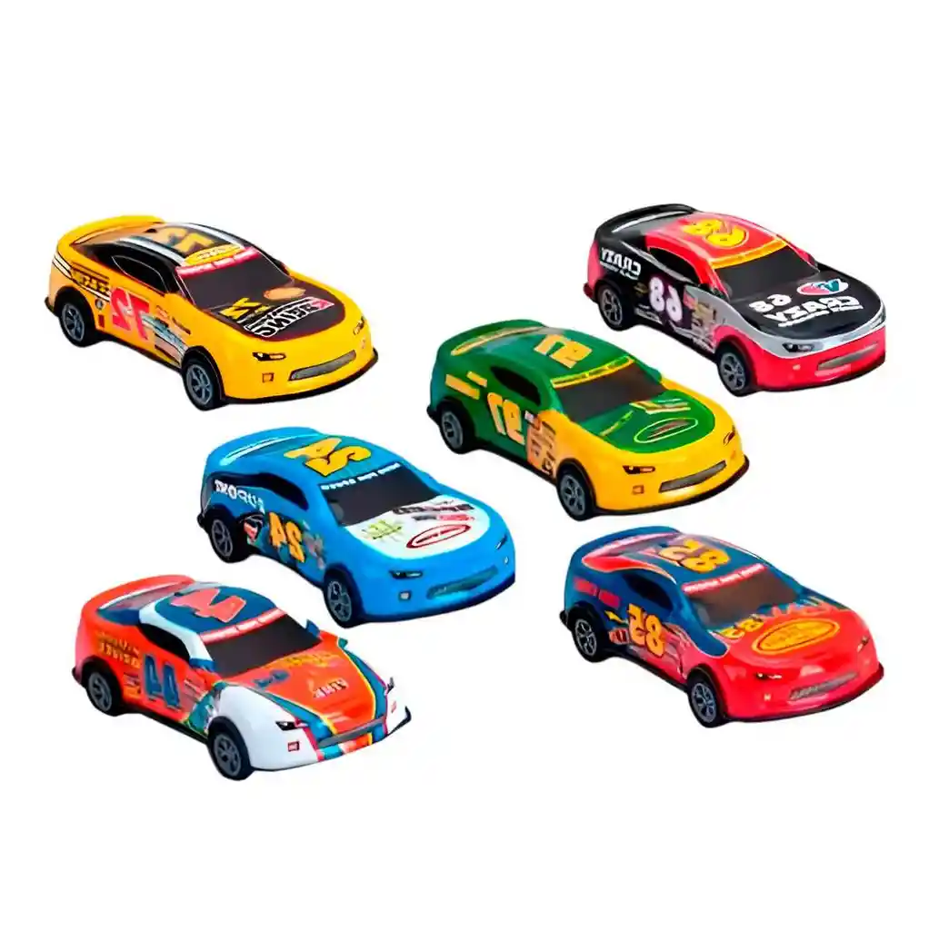 Carro Deportivo Racing Nascar De Cuerda X 6 Unidades