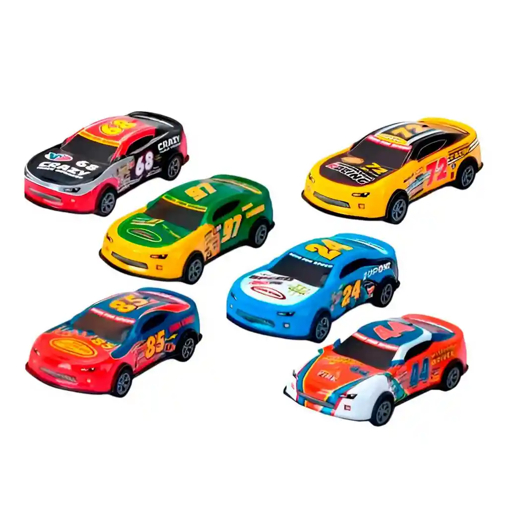 Carro Deportivo Racing Nascar De Cuerda X 6 Unidades