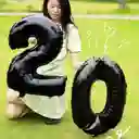 Globo # 0 De 32" Negro